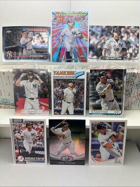Giancarlo Stanton Yankees Lot of 9 w/ “Mike” Stanton Marlins card